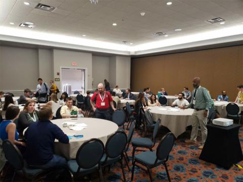 NPA attendees gathering for the Imposter Syndrome Presentation